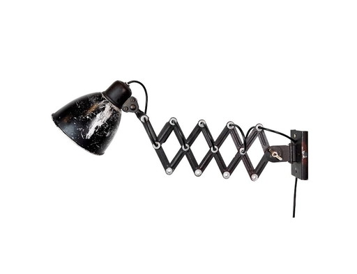 Industrial Black Scissor Wall Lamp, 1950s