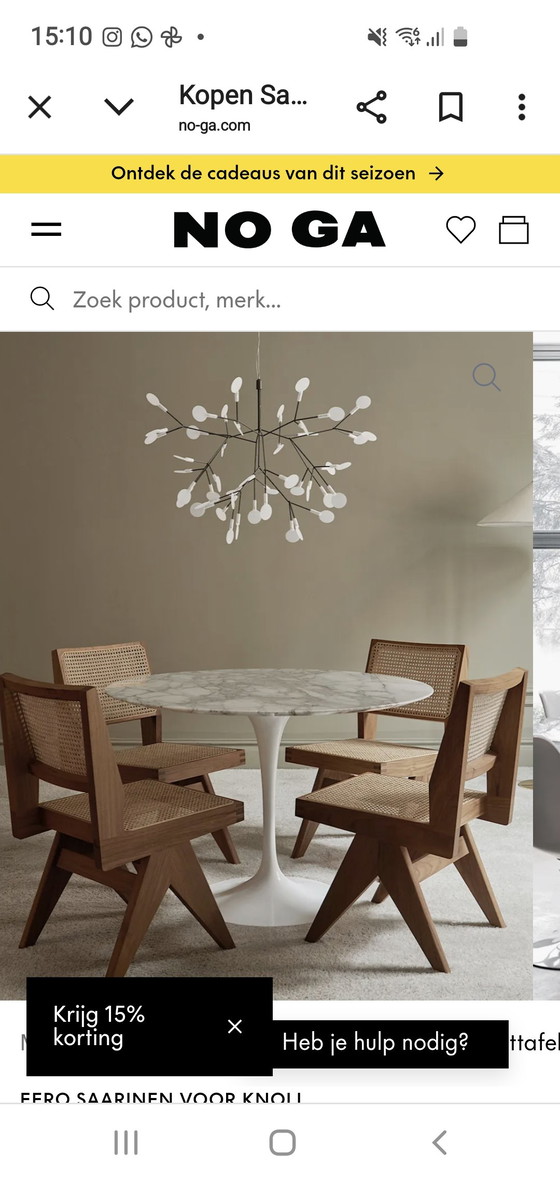 Image 1 of Marble Dining Table Tulip Model by Knoll