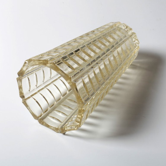 Image 1 of Vase à fleurs en verre jaune pâle, style milieu du siècle / Fidenza / Italie / années 1950