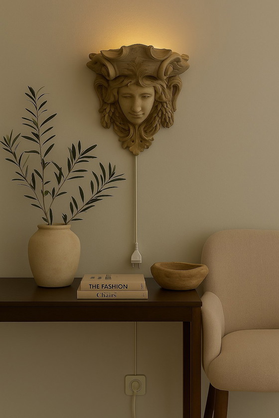 Image 1 of Unique sculptural wall lamp with a warm, classic look