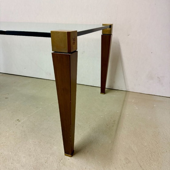 Peter Ghyczy design salontafel messing glas 1970 – Wood, Vintage (photo 4 of 9)