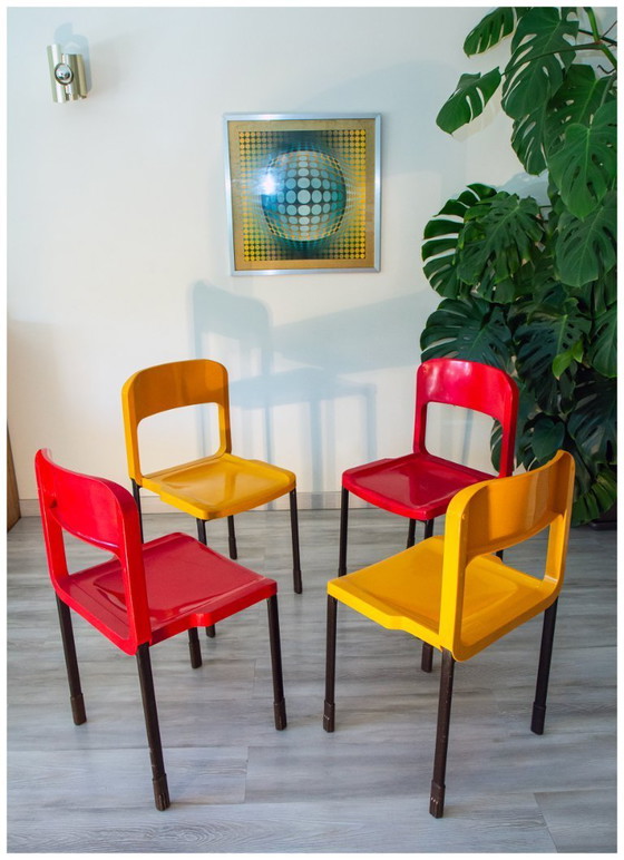 Image 1 of Set van 6+2 vintage 1970 space age stoelen