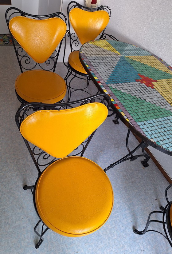 Set da pranzo vintage in ferro battuto per interni ed esterni – Set da giardino, Metallo (photo 5 of 14)