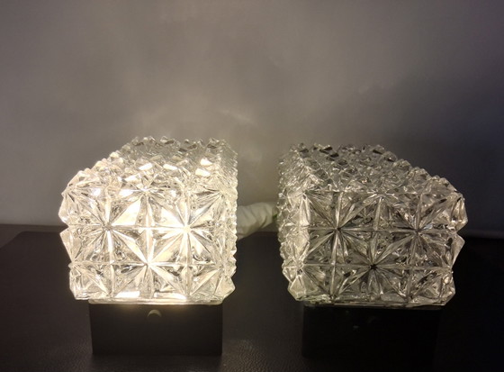 Image 1 of Lampade da parete vintage in cristallo, marca Erco Leuchten, j60/70