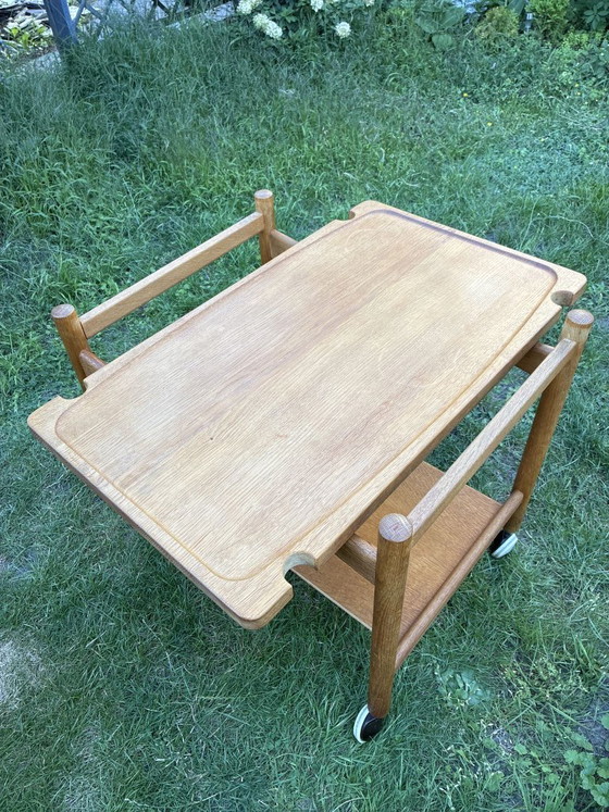 Hans J. Wegner AT-48 Servierwagen für Andreas Tuck, Dänemark, Holz, Braun, 1950 (Foto 8 von 8)