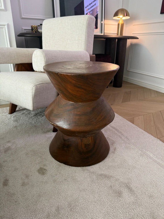 Table d'appoint en bois à motif zigzag – Tables d'appoint, Wood (photo 6 of 6)