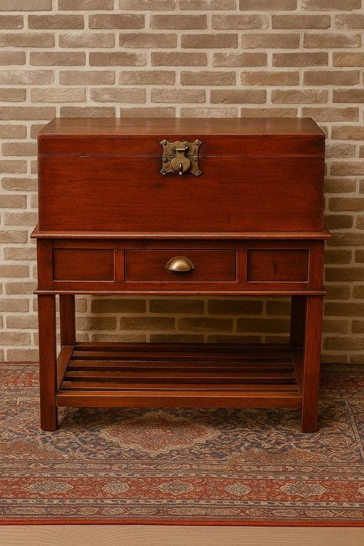 Antique Chinese blanket chest with drawer and base
