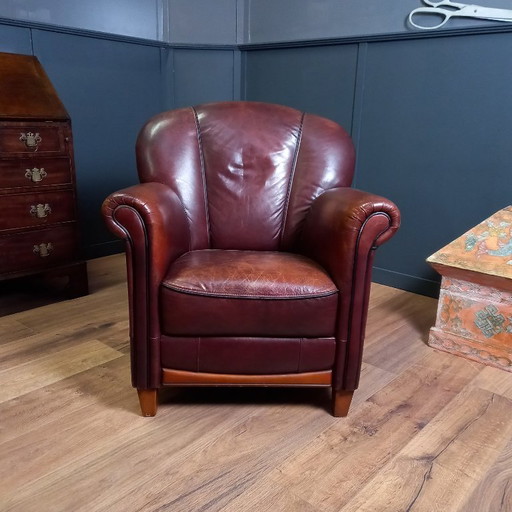 poltrona club in pelle di pecora
