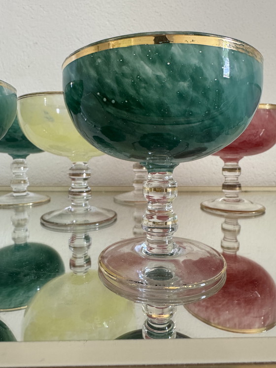 Image 1 of Coupes à glace multicolore cristal vénitien 