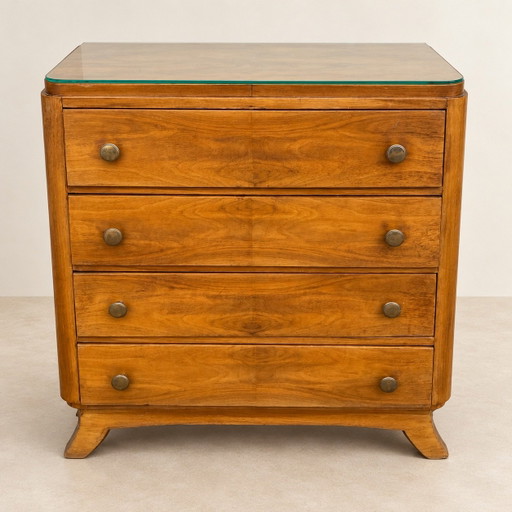 Commode noyer art déco année 50 vintage/retro 
