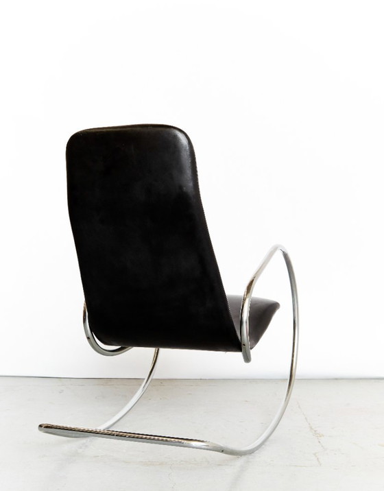Image 1 of Vintage S826 cantilever rocking chair in chrome by Ulrich Böhme for Thonet, 1970s