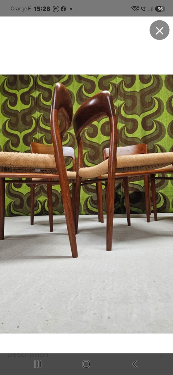 Image 1 of Lot 6 chaises model 75 de Niels O. Møller 1960  