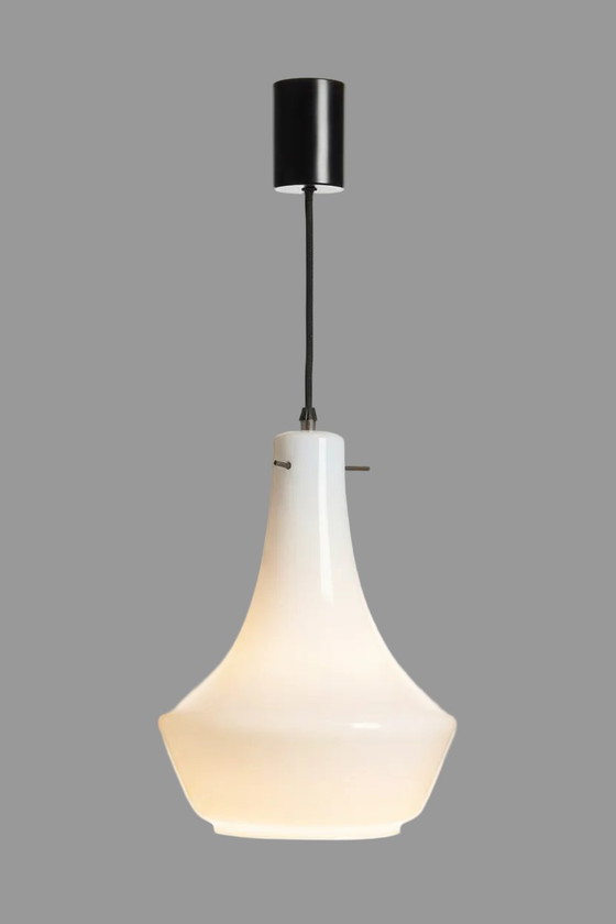 Image 1 of Suspension Murano blanche des années 1970