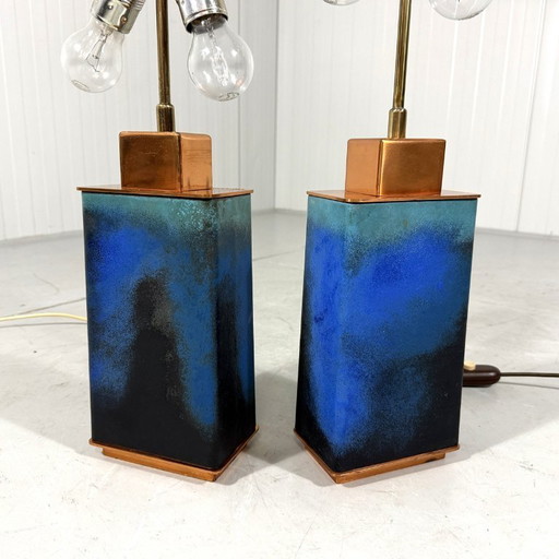 Set of 2 large table lamp bases from the 1960s-70s