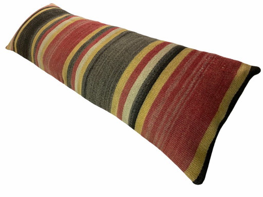 Funda de cojín única de kilim y alfombra – 120 x 40 cm
