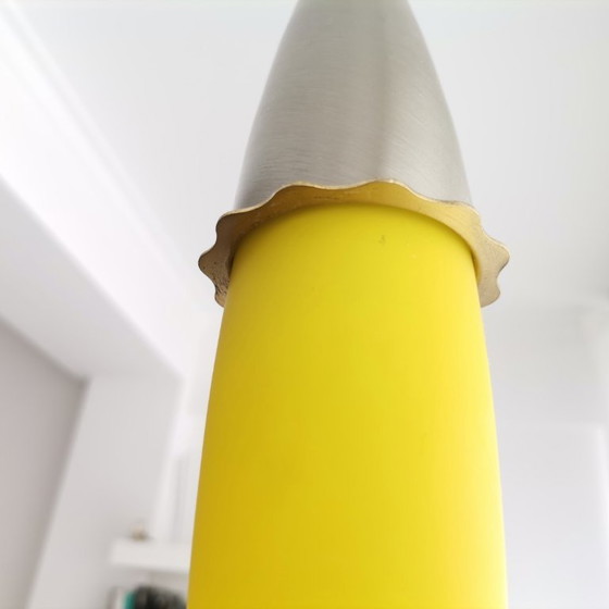 Image 1 of Lampada a sospensione minimalista a goccia di vetro giallo