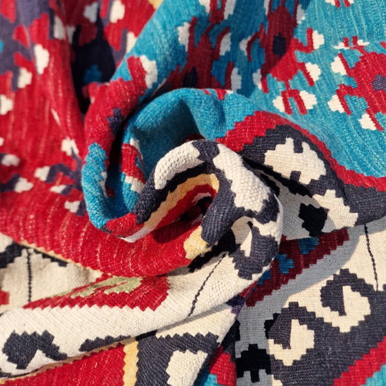 Afghaans Kilim Vloerkleed | Handgesponnen Natuurlijke Wol | Handgeweven Platgeweven Vintage | Handgemaakt (photo 9 of 11)