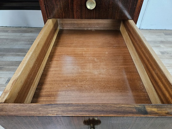 Image 1 of Art Decò bureau in exotisch hout, glas en messing