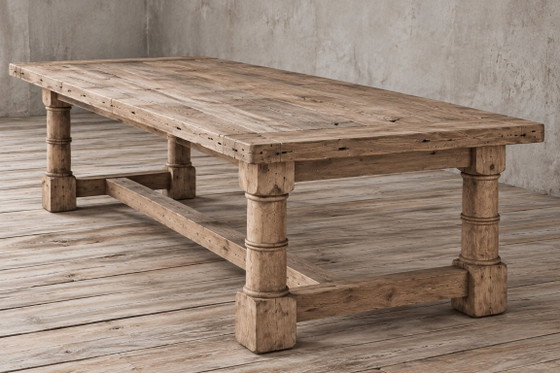 RH Salvaged Wood Gun Barrel Ausziehbarer Esstisch, Restoration Hardware, Esstische, Holz, Braun, Rustic (Foto 5 von 5)