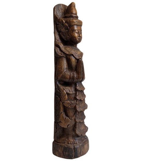 Figura Nat birmana Thagyamin – Estatua de templo de madera, siglo XIX – Esculturas, Wood (photo 2 of 9)