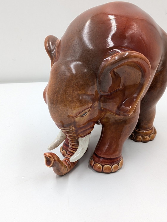 Image 1 of Richard Ginori, Giovanni Gariboldi - Statuette - Eléphant - Majolique