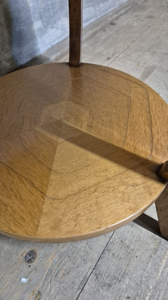 Vintage Round Wooden Coffee Table with Lower Shelf, 20th Century, 52 × 58 cm, Brown (photo 9 of 12)
