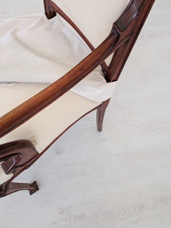 Image 1 of Art Nouveau - Sessel (2) - Holz, Stoff