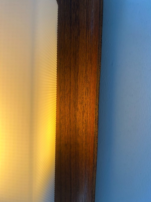 Vintage rosewood and Perspex wall lamp, Sweden 1950