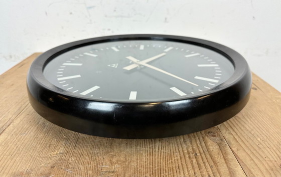 Image 1 of Industrial Bakelite Factory Wall Clock from Pragotron, 1970s