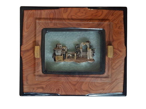 Image 1 of Alessandro Zenobi Art Triptych – High Reliefs in 999 Silver and 24kt Gold in Briar and Crystal