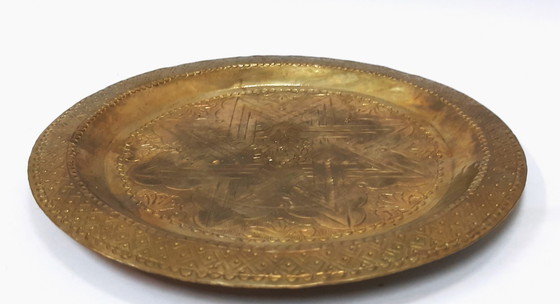 Image 1 of Vintage sierlijke messing wandplaat 20 cm