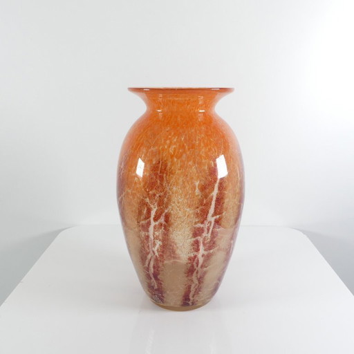 WMF Ikora Art Deco glass vase, design by Karl Wiedmann, 1930s, 23.5 cm