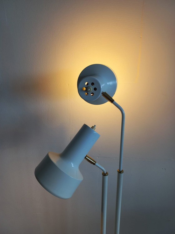 Image 1 of Lampada da terra vintage danese anni '70/'80 a 2 faretti regolabili in altezza (marca Dansa)