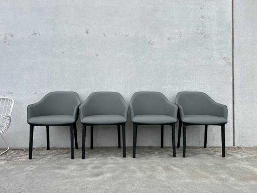 4x Vitra softshell leather chairs
