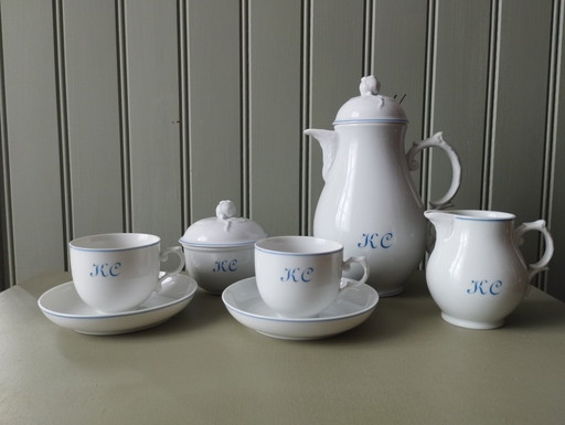 Furstenberg porseleinen tête-à-tête met monogram KC