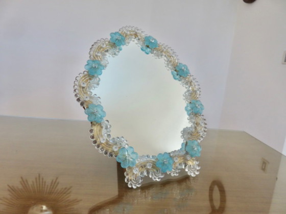 Specchio Veneziano in Vetro di Murano, Da Appoggiare o Appendere, 1950 – Murano Glass (photo 4 of 15)