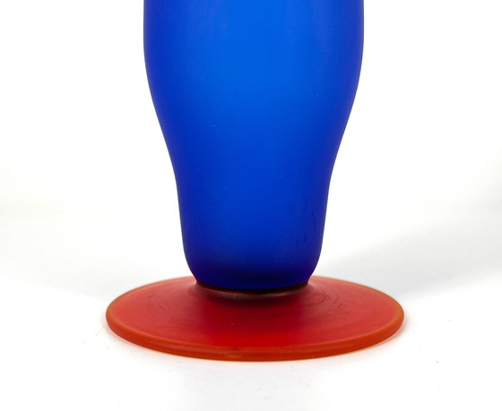 Image 1 of Jarrón de vidrio estilo Memphis, estilo pop art posmoderno, años 80 y 90