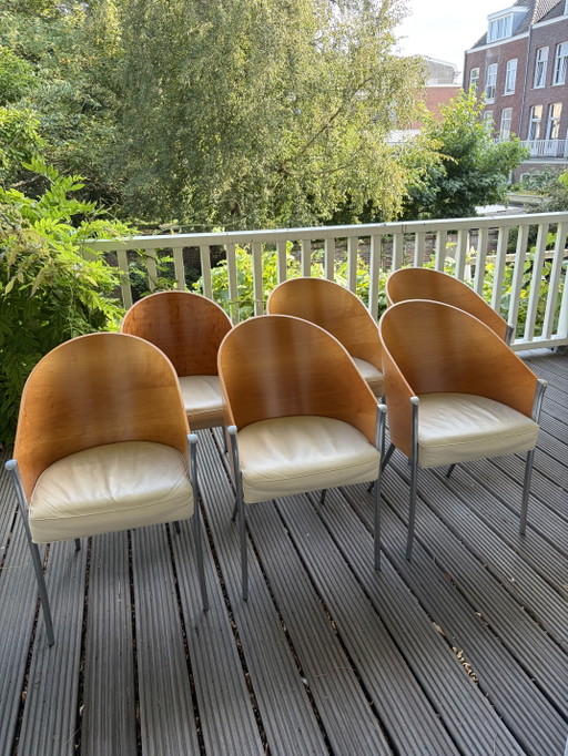 Set van 6 King Costes-stoelen van Philippe Starck voor Driade