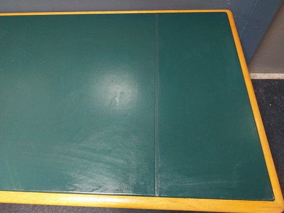 Image 1 of 1 bureau Knoll de 1973, conçu par Warren Platner, avec plateau en cuir vert.