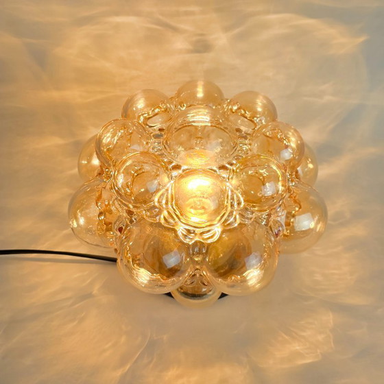 Image 1 of Vintage Bubbel wandlamp/plafondlamp – Glashütte Limburg – Helena Tynell – Ø 24 cm – Duitsland - plafonnière
