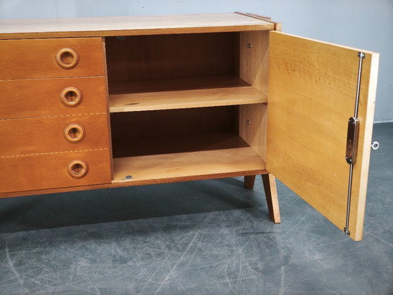 Image 1 of 1960s Czechoslovak Maple Sideboard with Drawers and Cabinet