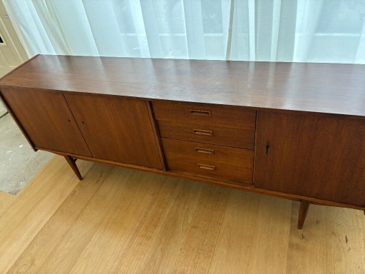 Credenza vintage in teak – credenza XL elegante, 208 cm