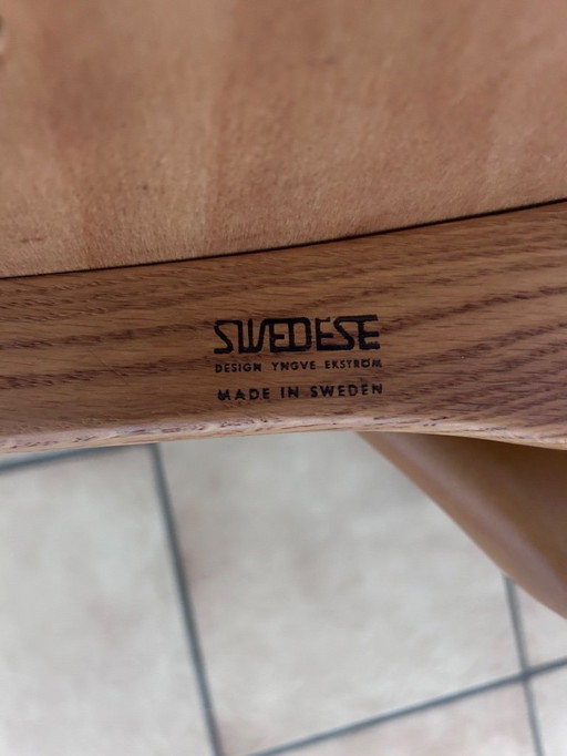 Svedese LAMINO Sedia Poltrona + sgabello Design Yngve Ekström Vintage anni '50-'60