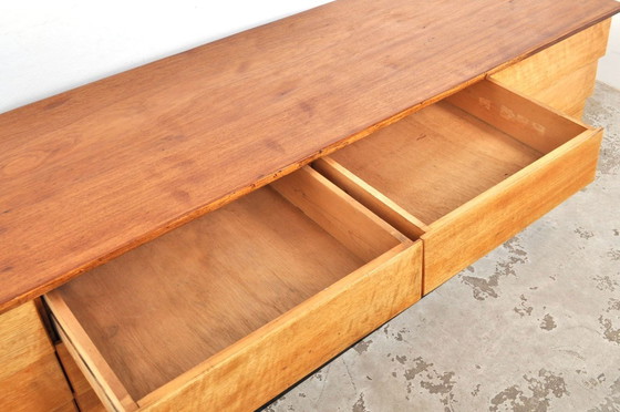 Image 1 of Vintage beech wood chest of drawers / store cabinet 1950s