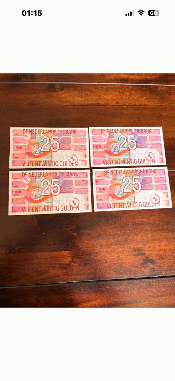 Image 1 of Nostalgie : 4 billets de 25 florins