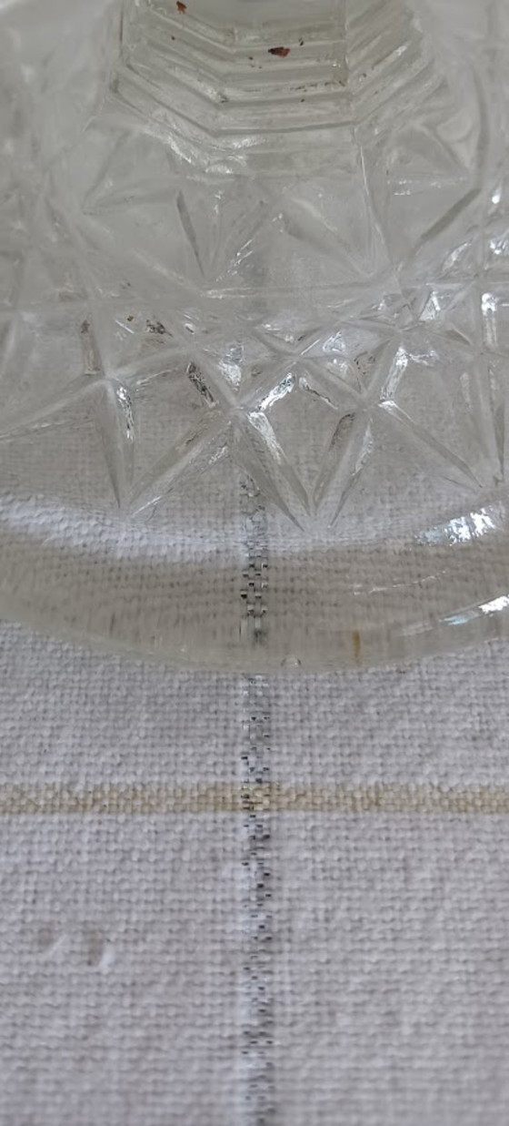 Franse Art Deco compotier. Geperst glas. 1920-30 – Schalen (photo 4 of 6)