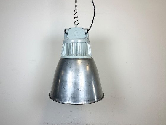 Image 1 of Vintage Silver Industrial Factory Pendant Lamp from Elektrosvit, 1960s