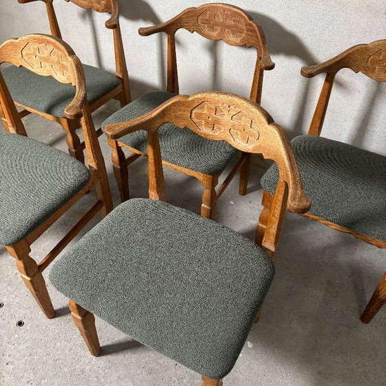 Image 1 of 5 x Henning Kjærnulf Esszimmerstühle — Eiche, 1960er Jahre