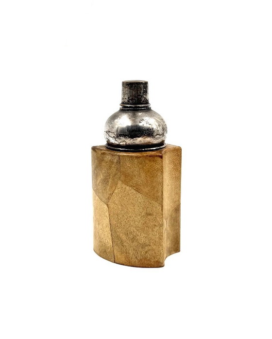 Image 1 of Mid-century cream parchment cocktail shaker, Aldo Tura Italy 1950s
