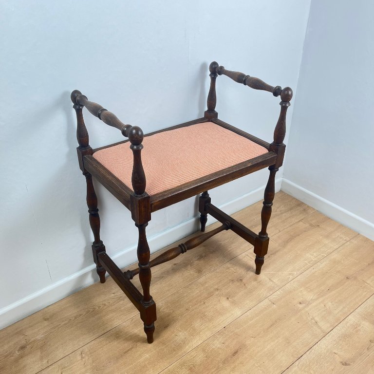 Small bench / stool in traditional English style, with side armrests ...